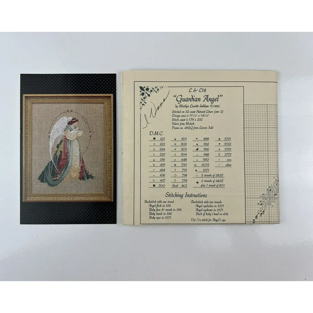 Lavender & Lace Guardian Angel Stitch Chart Pattern Marilyn Leavitt-Imblum 1992